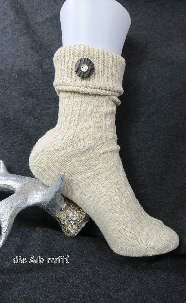Trachten-Knopf-Socken natur/meliert